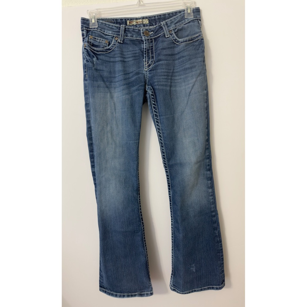 BKE Sabrina Bootcut Jeans Womens 29x33.5 Blue Embellished Low Rise Western